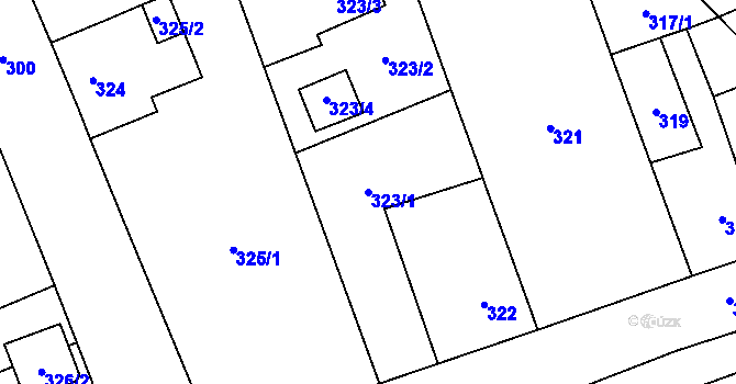 Parcela st. 323/1 v KÚ Karviná-město, Katastrální mapa