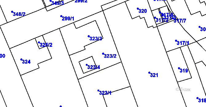 Parcela st. 323/2 v KÚ Karviná-město, Katastrální mapa