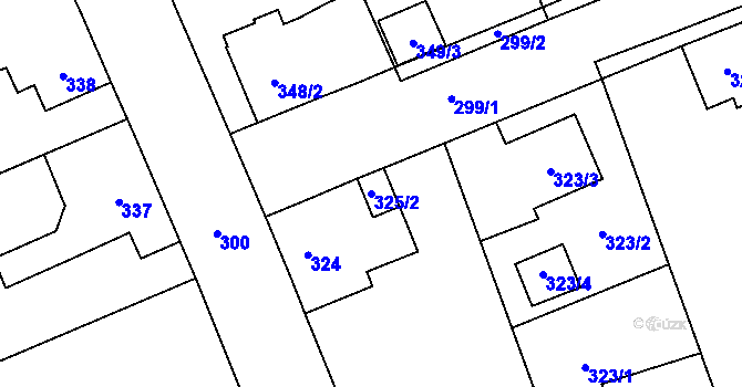Parcela st. 325/2 v KÚ Karviná-město, Katastrální mapa