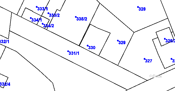 Parcela st. 330 v KÚ Karviná-město, Katastrální mapa