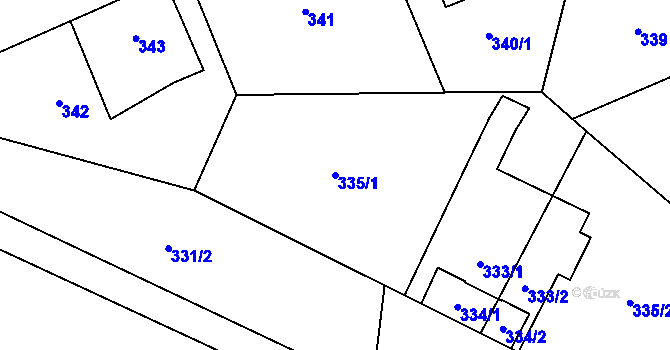 Parcela st. 335/1 v KÚ Karviná-město, Katastrální mapa