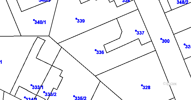Parcela st. 336 v KÚ Karviná-město, Katastrální mapa