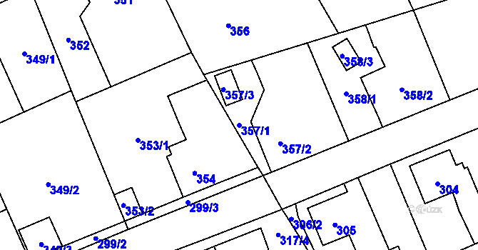 Parcela st. 357/1 v KÚ Karviná-město, Katastrální mapa