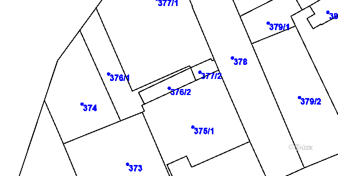 Parcela st. 376/2 v KÚ Karviná-město, Katastrální mapa