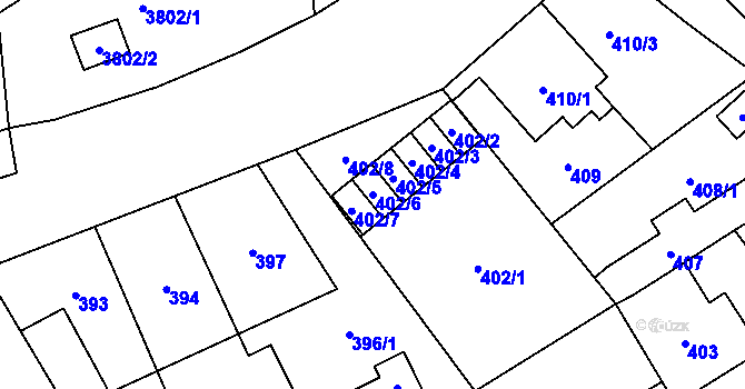 Parcela st. 402/6 v KÚ Karviná-město, Katastrální mapa