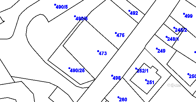 Parcela st. 473 v KÚ Karviná-město, Katastrální mapa