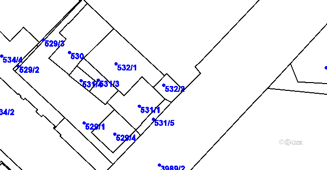 Parcela st. 532/2 v KÚ Karviná-město, Katastrální mapa