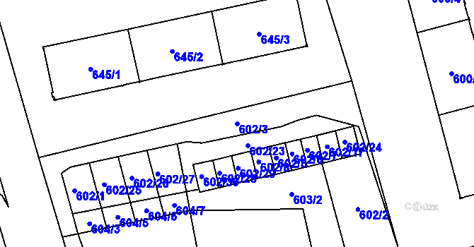 Parcela st. 602/3 v KÚ Karviná-město, Katastrální mapa