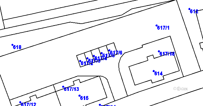 Parcela st. 617/5 v KÚ Karviná-město, Katastrální mapa