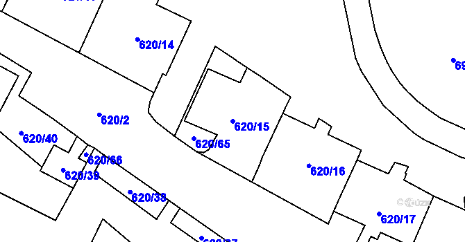 Parcela st. 620/15 v KÚ Karviná-město, Katastrální mapa