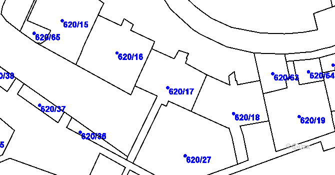 Parcela st. 620/17 v KÚ Karviná-město, Katastrální mapa