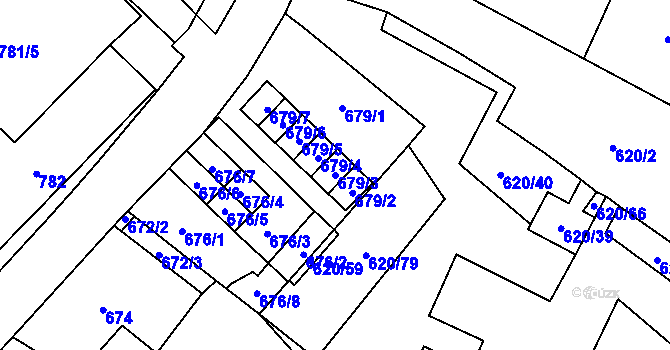 Parcela st. 679/3 v KÚ Karviná-město, Katastrální mapa