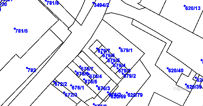Parcela st. 679/6 v KÚ Karviná-město, Katastrální mapa