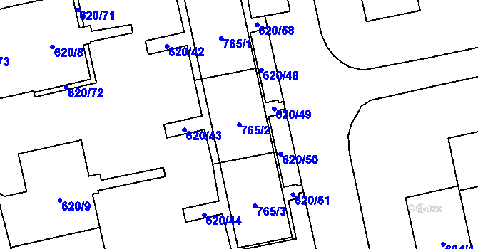 Parcela st. 765/2 v KÚ Karviná-město, Katastrální mapa