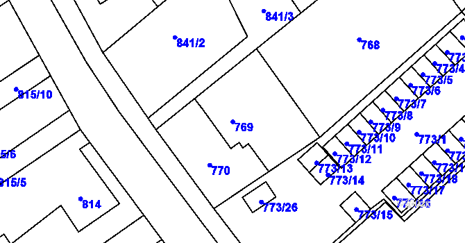 Parcela st. 769 v KÚ Karviná-město, Katastrální mapa