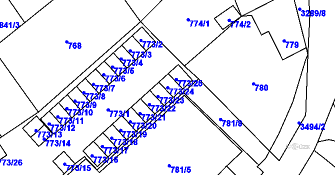 Parcela st. 773/24 v KÚ Karviná-město, Katastrální mapa
