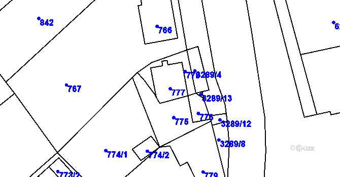 Parcela st. 777 v KÚ Karviná-město, Katastrální mapa