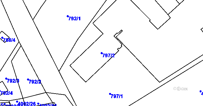 Parcela st. 797/2 v KÚ Karviná-město, Katastrální mapa