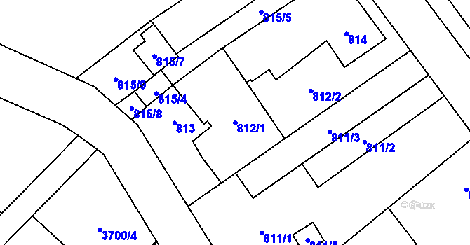 Parcela st. 812/1 v KÚ Karviná-město, Katastrální mapa
