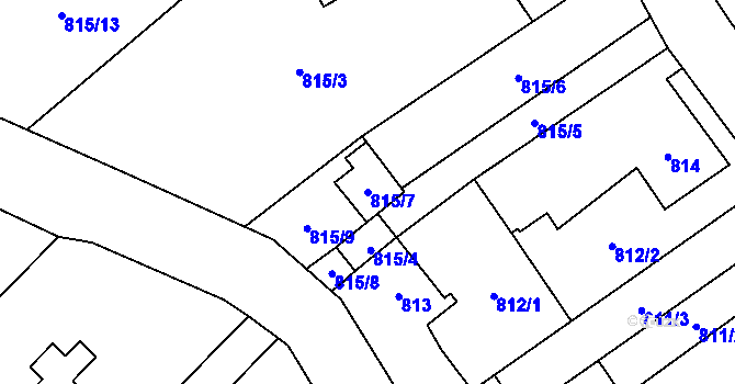 Parcela st. 815/7 v KÚ Karviná-město, Katastrální mapa