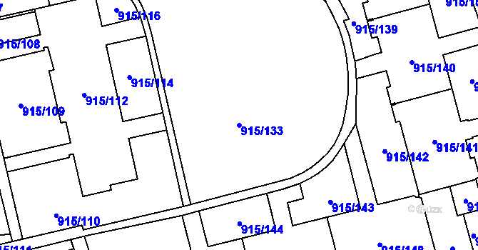 Parcela st. 915/133 v KÚ Karviná-město, Katastrální mapa