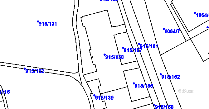 Parcela st. 915/138 v KÚ Karviná-město, Katastrální mapa
