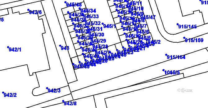 Parcela st. 945/24 v KÚ Karviná-město, Katastrální mapa