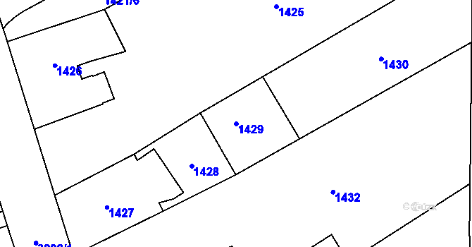 Parcela st. 1429 v KÚ Karviná-město, Katastrální mapa