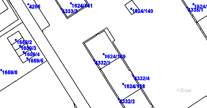 Parcela st. 1624/139 v KÚ Karviná-město, Katastrální mapa