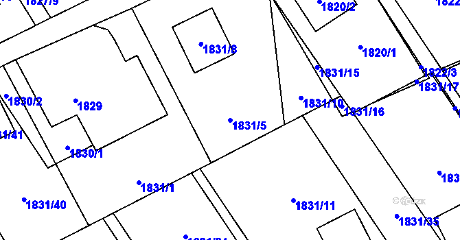 Parcela st. 1831/5 v KÚ Karviná-město, Katastrální mapa