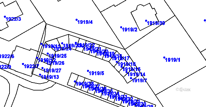 Parcela st. 1919/18 v KÚ Karviná-město, Katastrální mapa