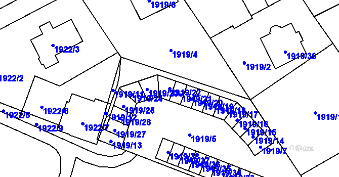 Parcela st. 1919/22 v KÚ Karviná-město, Katastrální mapa