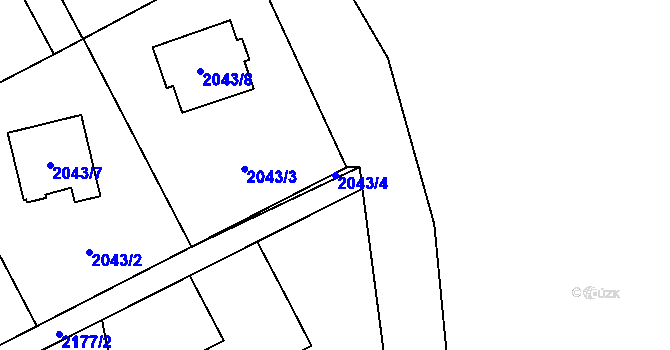 Parcela st. 2043/4 v KÚ Karviná-město, Katastrální mapa