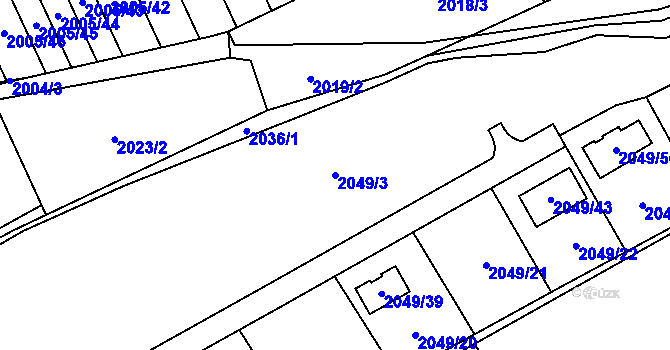 Parcela st. 2049/3 v KÚ Karviná-město, Katastrální mapa