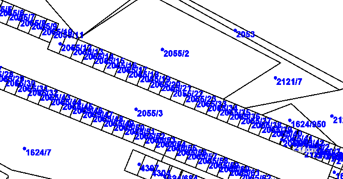 Parcela st. 2055/22 v KÚ Karviná-město, Katastrální mapa
