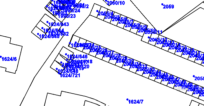 Parcela st. 2055/28 v KÚ Karviná-město, Katastrální mapa