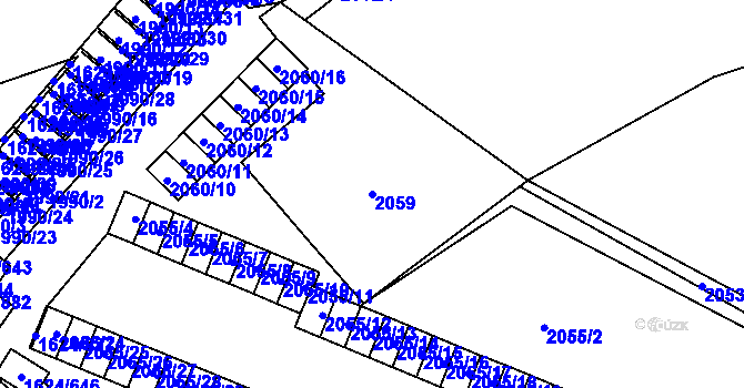Parcela st. 2059 v KÚ Karviná-město, Katastrální mapa