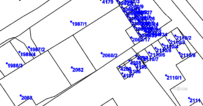 Parcela st. 2060/2 v KÚ Karviná-město, Katastrální mapa