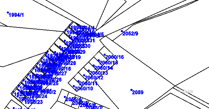 Parcela st. 2060/16 v KÚ Karviná-město, Katastrální mapa
