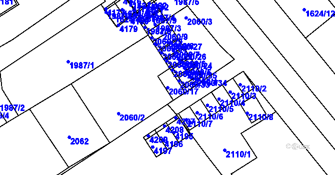 Parcela st. 2060/17 v KÚ Karviná-město, Katastrální mapa