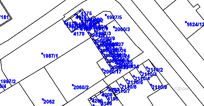 Parcela st. 2060/23 v KÚ Karviná-město, Katastrální mapa
