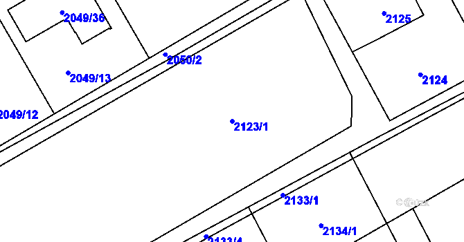 Parcela st. 2123/1 v KÚ Karviná-město, Katastrální mapa