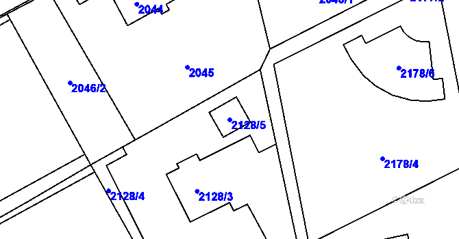 Parcela st. 2128/5 v KÚ Karviná-město, Katastrální mapa