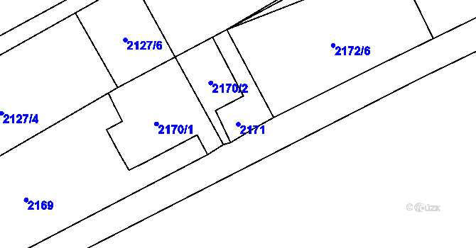 Parcela st. 2171 v KÚ Karviná-město, Katastrální mapa