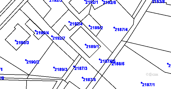 Parcela st. 2189/1 v KÚ Karviná-město, Katastrální mapa