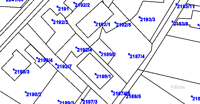 Parcela st. 2189/2 v KÚ Karviná-město, Katastrální mapa