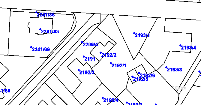 Parcela st. 2192/2 v KÚ Karviná-město, Katastrální mapa