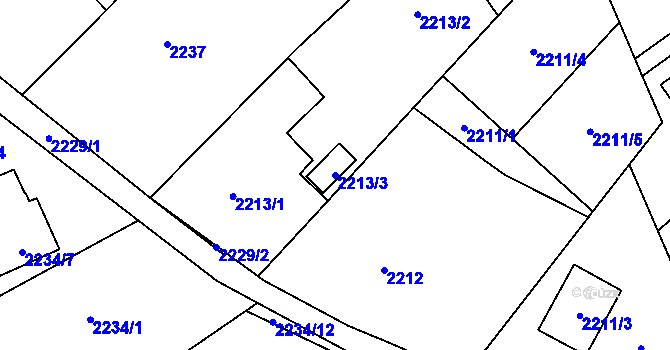 Parcela st. 2213/3 v KÚ Karviná-město, Katastrální mapa
