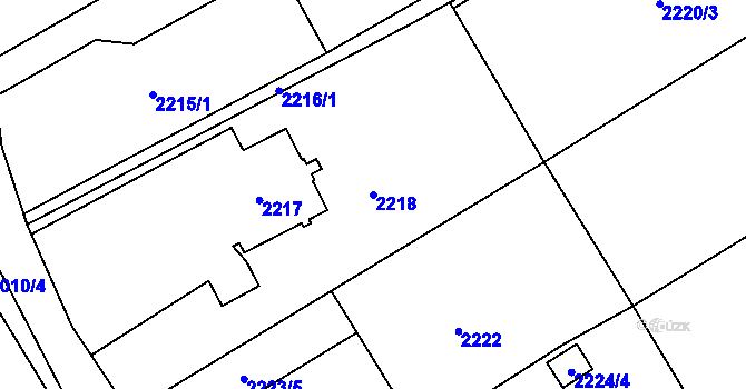 Parcela st. 2218 v KÚ Karviná-město, Katastrální mapa