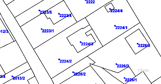 Parcela st. 2224/3 v KÚ Karviná-město, Katastrální mapa